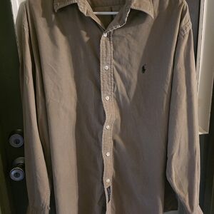 Ralph Lauren Men's Long-Sleeve Button-Down Shirt - Taupe/Brown